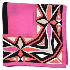 Emilio Pucci 100% Silk Pink Geometric Scarf 🇮🇹